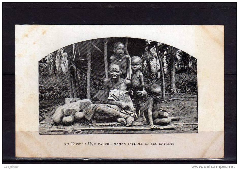 CONGO BELGE Kivu, Kivou, Types, Femme Infirme Et Ses Enfants, Ed Oeuvre Apostolique, 192? - Belgian Congo