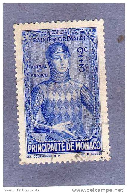 MONACO TIMBRE N° 234 OBLITERE PRINCES ET PRINCESSES RAINIER 1ER GRIMALDI PAR EUGENE CHARPENTIER - Oblitérés