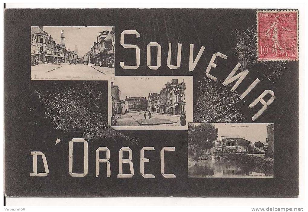 14...SOUVENIR D ORBEC..MULTIVUES  ...1905 - Orbec