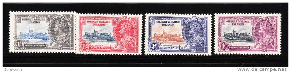 Gilbert & Ellice Islands 1935 Silver Jubilee Issue Omnibus MLH - Gilbert & Ellice Islands (...-1979)