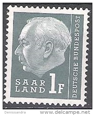 Saarland 1957 Michel 409 Neuf ** Cote (2011) 0.30 Euro Theodor Heuss - Ongebruikt