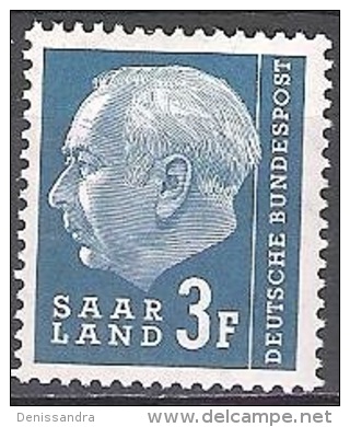 Saarland 1957 Michel 410 Neuf ** Cote (2011) 0.30 Euro Theodor Heuss - Ungebraucht
