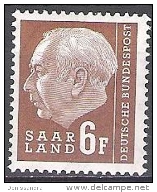 Saarland 1957 Michel 412 Neuf ** Cote (2011) 0.30 Euro Theodor Heuss - Neufs