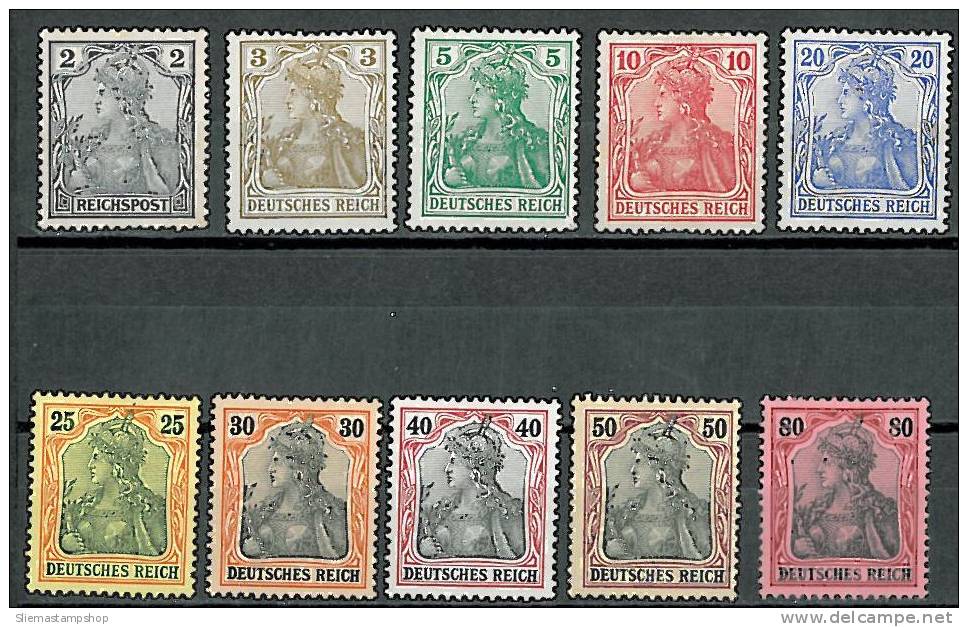GERMANY - 1916 SELECTION 10 STAMPS - V1126 - Ungebraucht