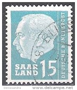 Saarland 1957 Michel 388 O Cote (2011) 0.30 Euro Theodor Heuss Cachet Rond - Usati