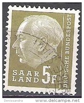 Saarland 1957 Michel 411 O Cote (2011) 0.40 Euro Theodor Heuss Cachet Rond - Usati