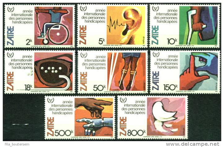 ZAIRE : 02-11-1981 : (MNH) Set 8v : OCB : 1110-1117  Yvert : 1051-1058. - Unused Stamps