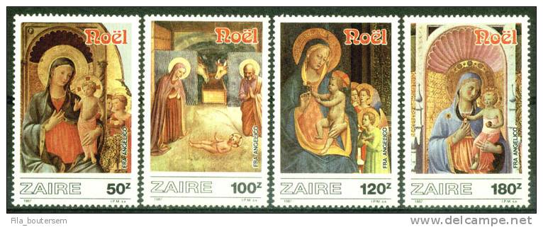 ZAIRE : 24-12-1987 : (MNH) Set 4v : OCB : 1323-1326  Yvert : 1244-1247. - Unused Stamps