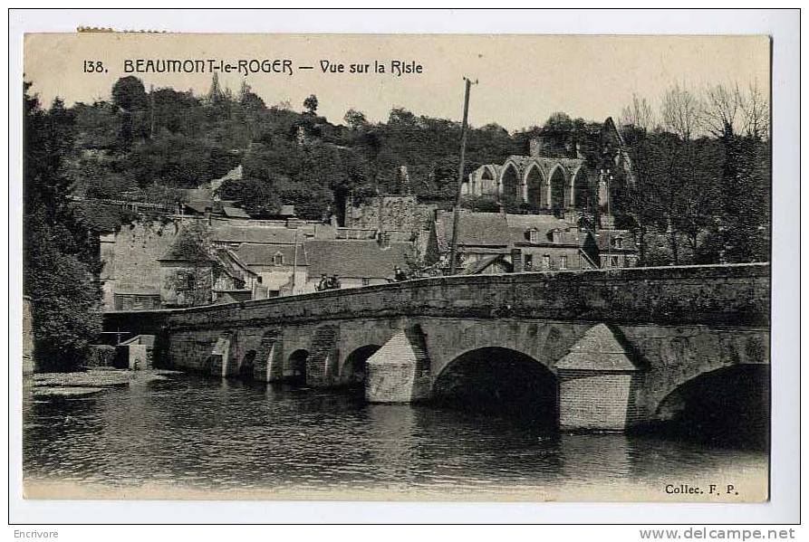 Cpa BEAUMONT LE ROGER Vue Sur La Risle - 138 Collec FP - Beaumont-le-Roger