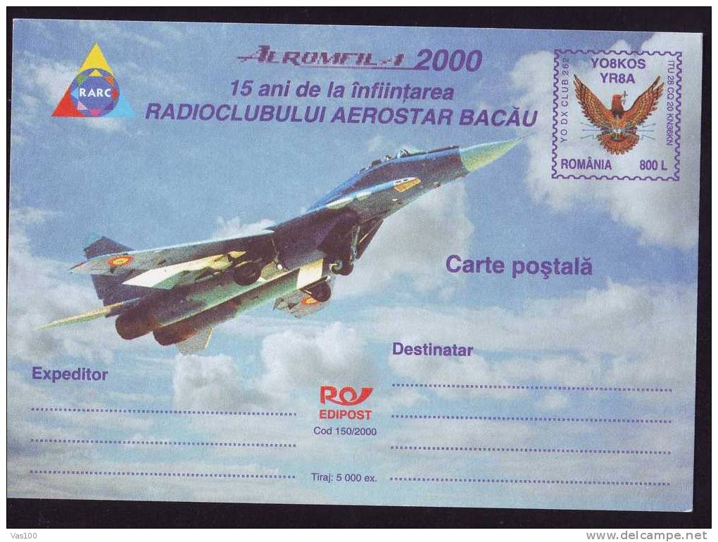 Mig Aircraft Stationery Postcard 2000, Romania. - Sonstige (Luft)