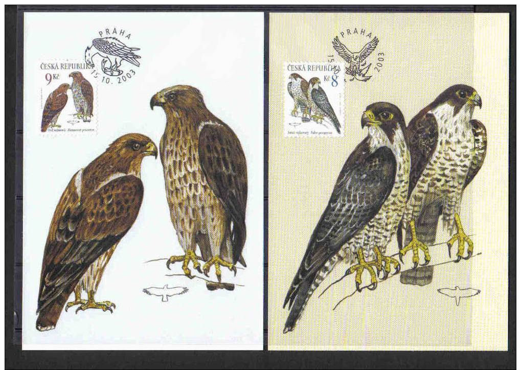 Ceska Rep.  2003  341/343  Max. Card  Set Of 3 *** - Eagles & Birds Of Prey