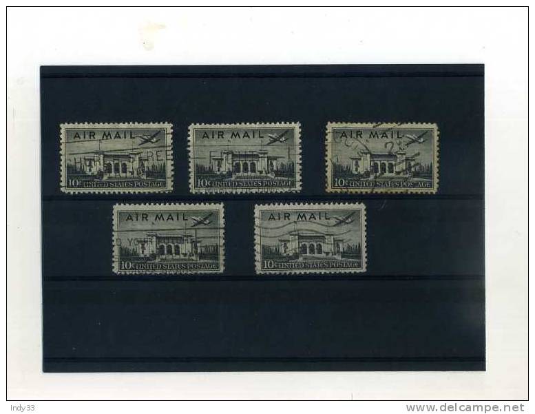 - USA . VARIANTES DU 10 CENTS AIR MAIL DE 1947 - 2a. 1941-1960 Gebraucht