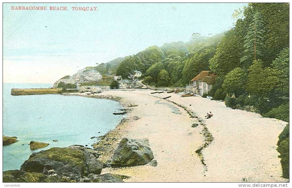 Britain United Kingdom - Babbacombe Beach, Torquay Old Postcard [P685] - Torquay