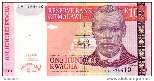 MALAWI   100 Kwacha   Daté Du 01-01-2003   Pick 46     ***** BILLET  NEUF ***** - Malawi