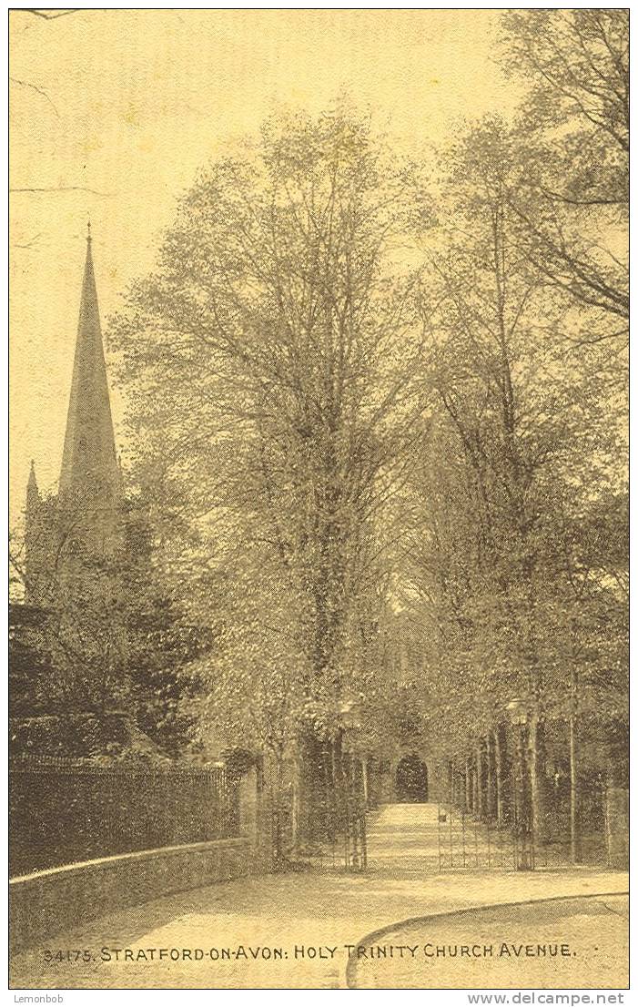 Britain United Kingdom - Stratford-on-Avon Holy Trinity Church Avenue Old Postcard [P690] - Stratford Upon Avon