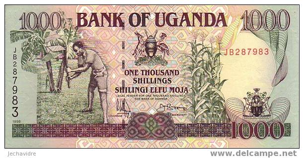 OUGANDA   1 000 Shillings  Emission De 1998   Pick 36b     ***** BILLET  NEUF ***** - Oeganda