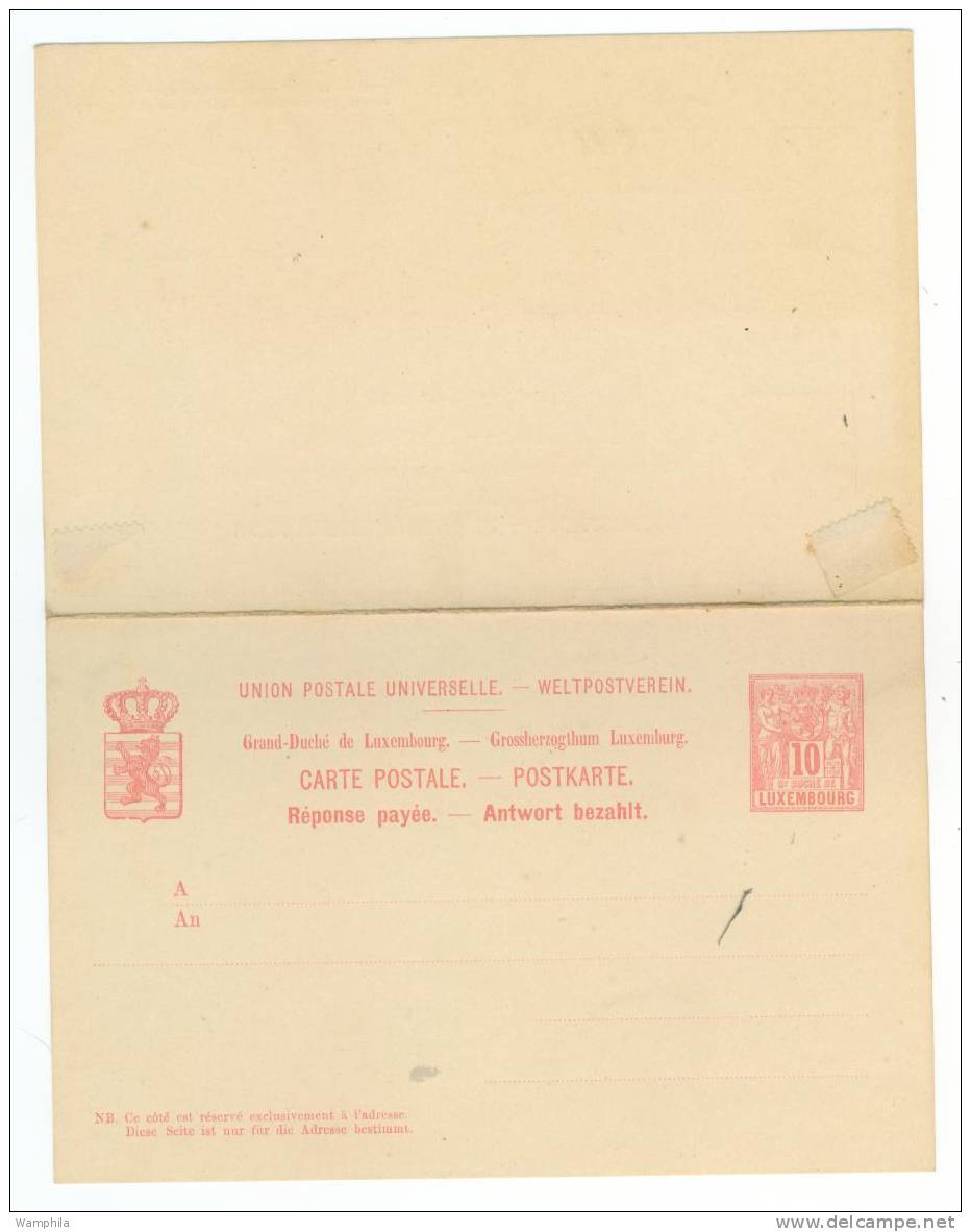 Entier Postal Neuf 10 C Rouge Avec Réponse Payée - Stamped Stationery