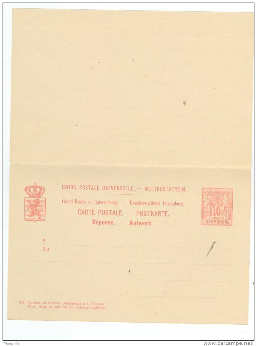 Entier Postal Neuf 10 C Rouge Avec Réponse Payée - Interi Postali