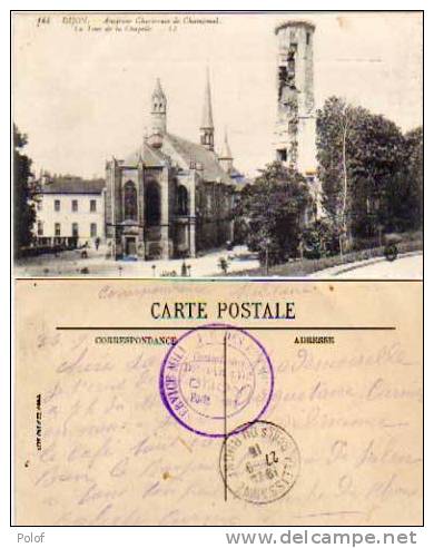 Ancienne Chartreuse De Champmal - La Tour - Cachet Sce Milit. Des Chemins De Fer   (7065) - Dijon