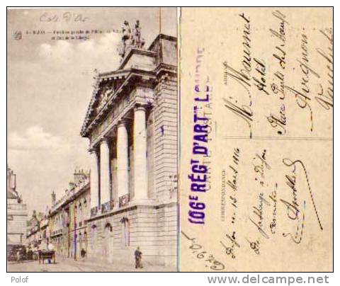 Pavillon Gauche De L' Hotel De Ville Et Rue De La Liberte-cachet Du 106° Regt D'artillerie Lourde (7068) - Dijon