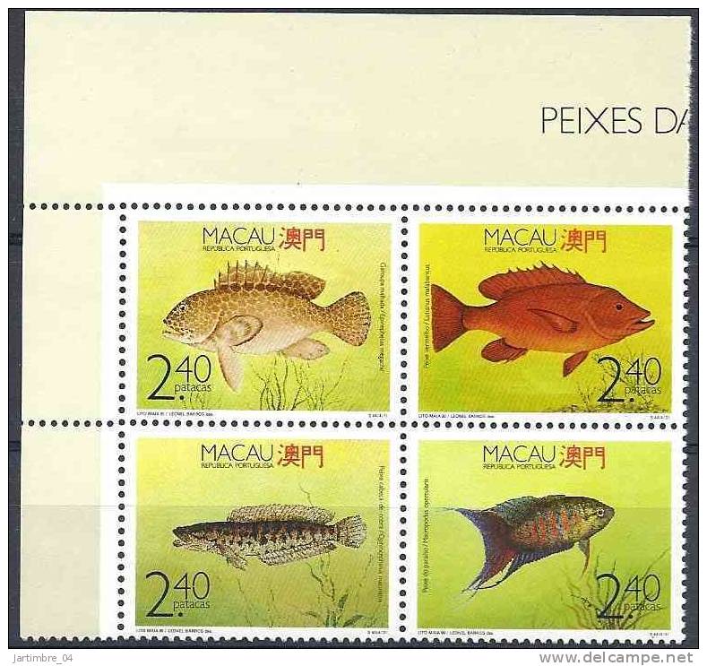 1990 MACAO 611-14** Poissons - Ongebruikt