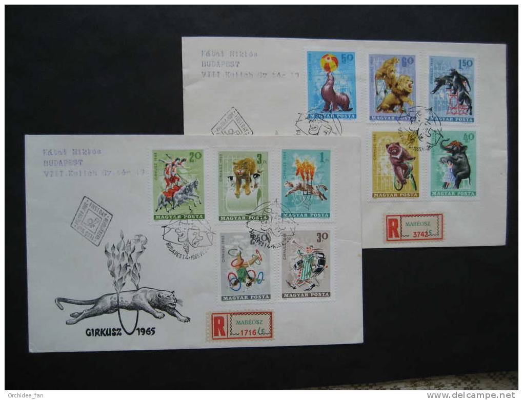 Ungarn 1965, Zirkus Mi 2141A-2150A FDC`s - Cirque