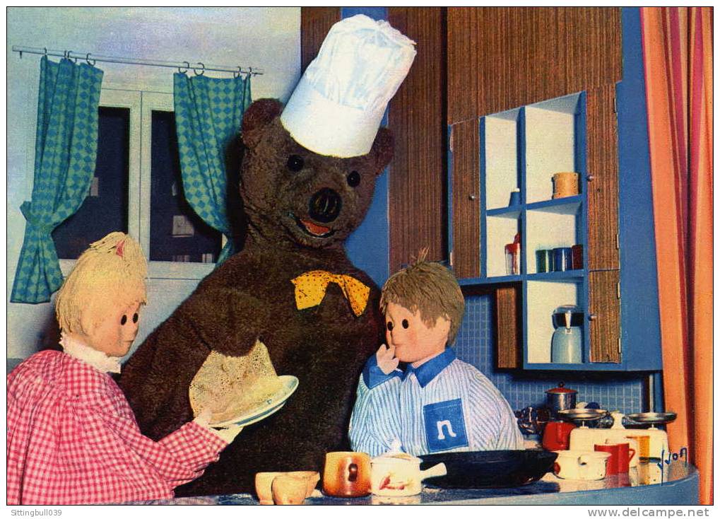 BONNE NUIT LES PETITS. Série NOUNOURS ET SES NEVEUX. Carte Postale N° 16. Nounours Fait Des Crêpes. ORTF Années 60. TBE - TV Series