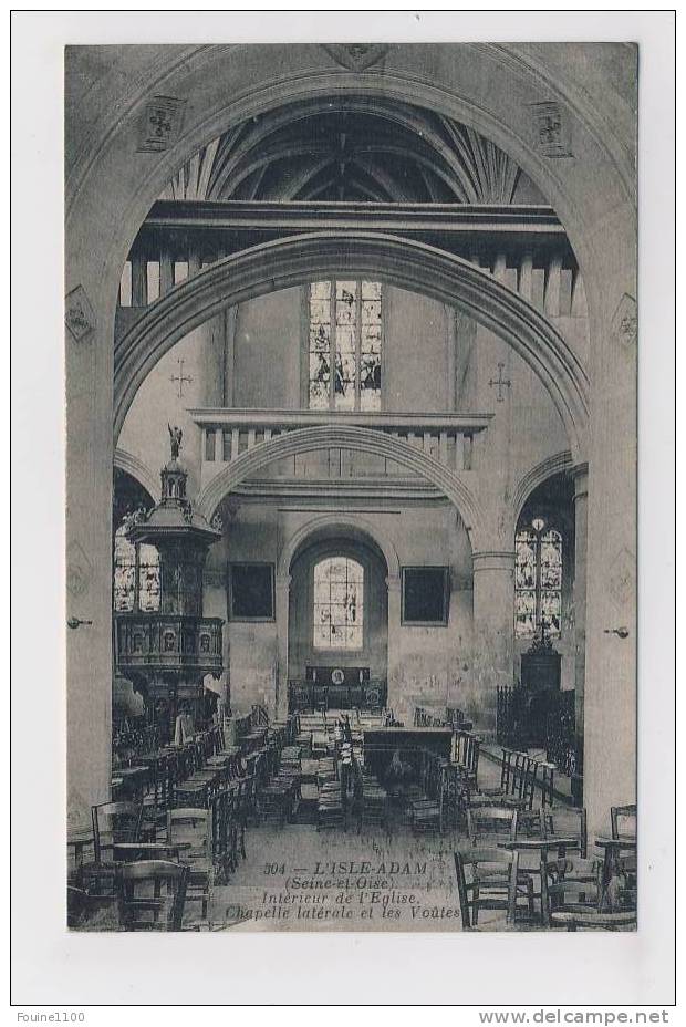 Carte De L' Isle Adam Intérieur De L' église  ( Recto Verso ) - L'Isle Adam