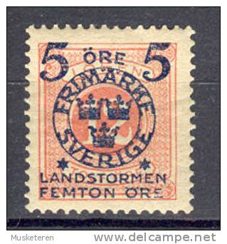 Sweden 1916 Mi. 101  5 Ö + 15 Ö Auf 12 Ö Für Den Landsturm (II) €45,- MH - Nuevos