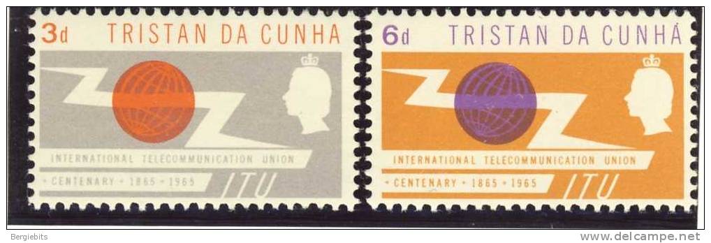 1965 Tristan Da Cunha  MNH Complete Set Of 2 " ITU " Omnibus Issue - Tristan Da Cunha