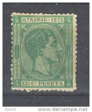 CUTGF35-L3538.España. Spain.Espagne.Alfonso Xll.CUBA  ESPAÑOL1876. (Ed 35*) Con Charnela.MUY BONITO - Cuba (1874-1898)