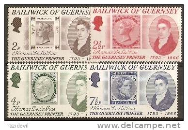 GUERNSEY - 1971 De La Rue Stamps On Stamps. Scott 56-9. MNH ** - Guernsey