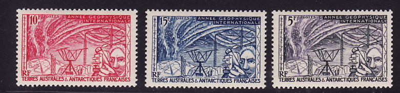 TAAF  Année Géophysique Internationale  Yv 8-10 * - Unused Stamps