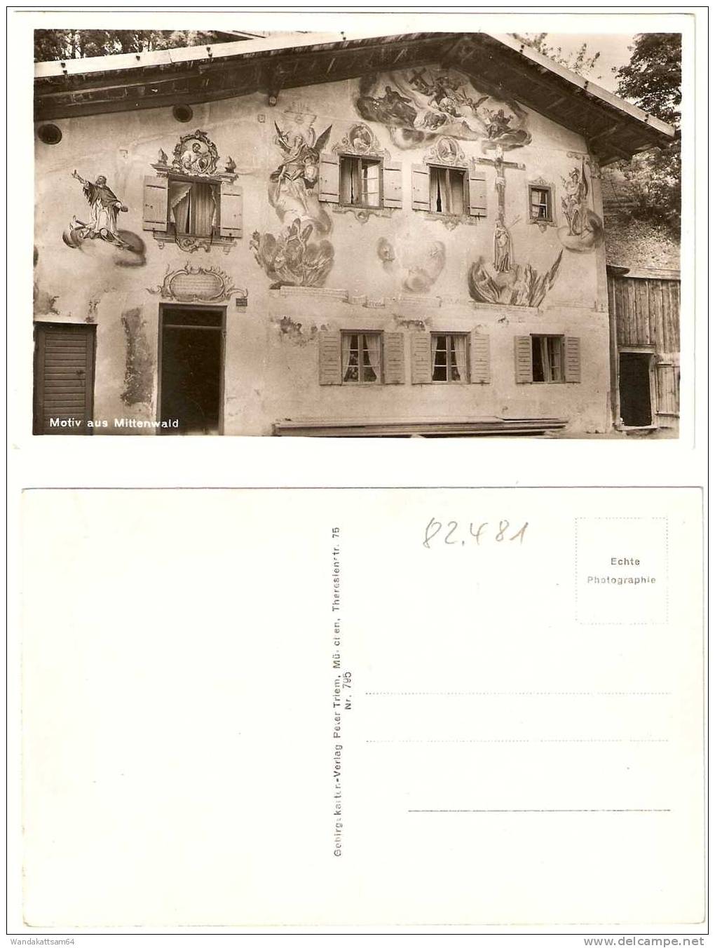 AK Motiv Aus Mittenwald (Schlipferhaus Von 1783) Nr. 795 Gebirgskarten-Verlag Peter Triem, München Echte Photographie - Mittenwald