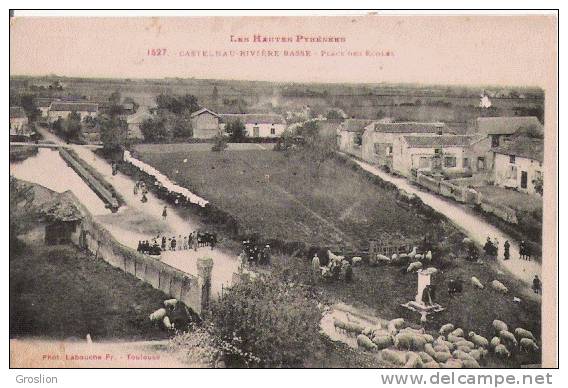 CASTELNAU RIVIERE BASSE 1527 PLACE DES ECOLES 5MOUTONS ET ANIMATION PP)1924 - Castelnau Riviere Basse