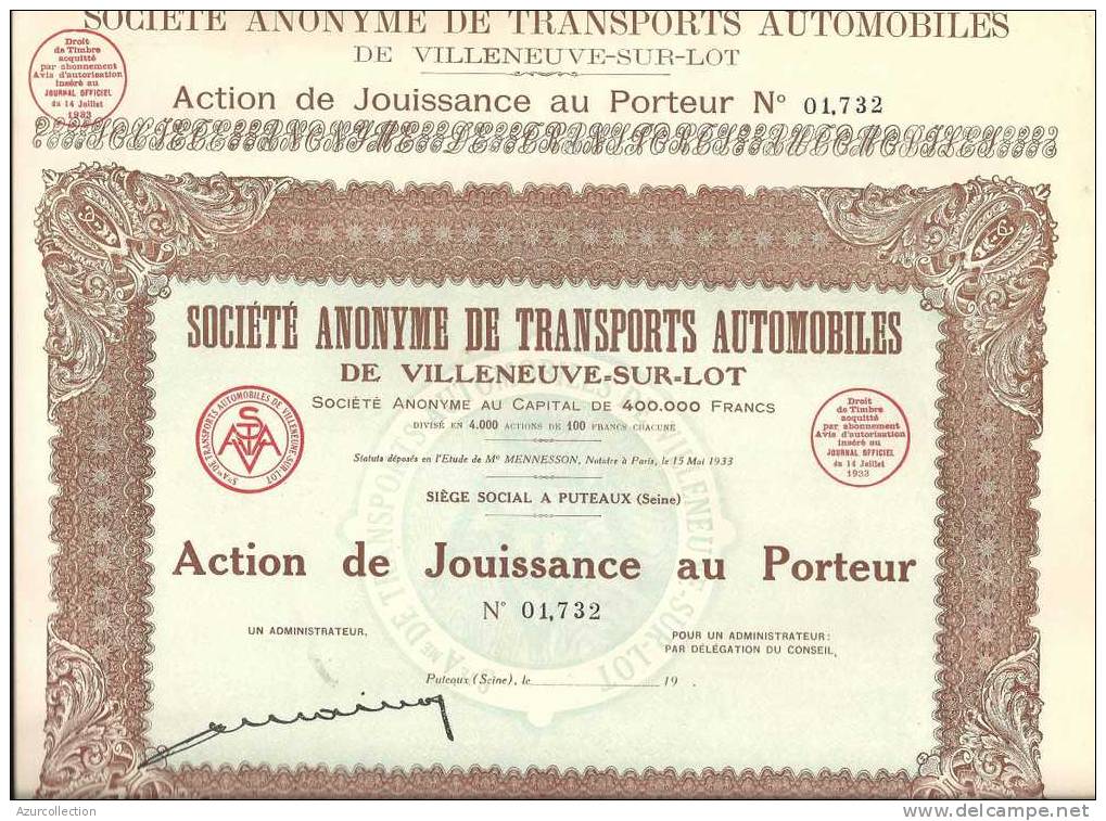 TRANSPORT AUTO VILLENEUVE SUR LOT - Automobilismo