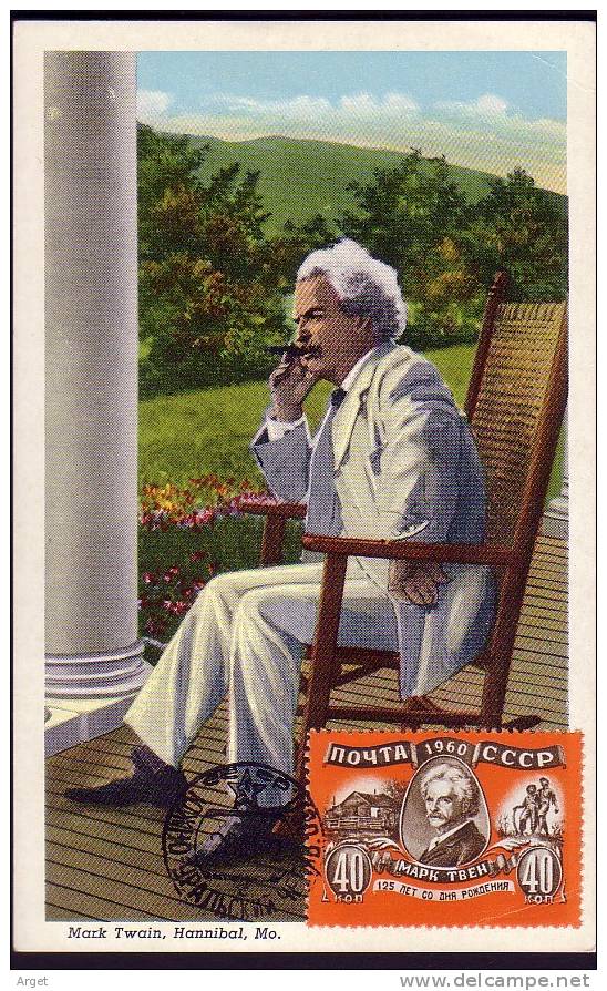 Carte-Maximum URSS N°Yvert 2360 (Mark Twain) - Cartes Maximum