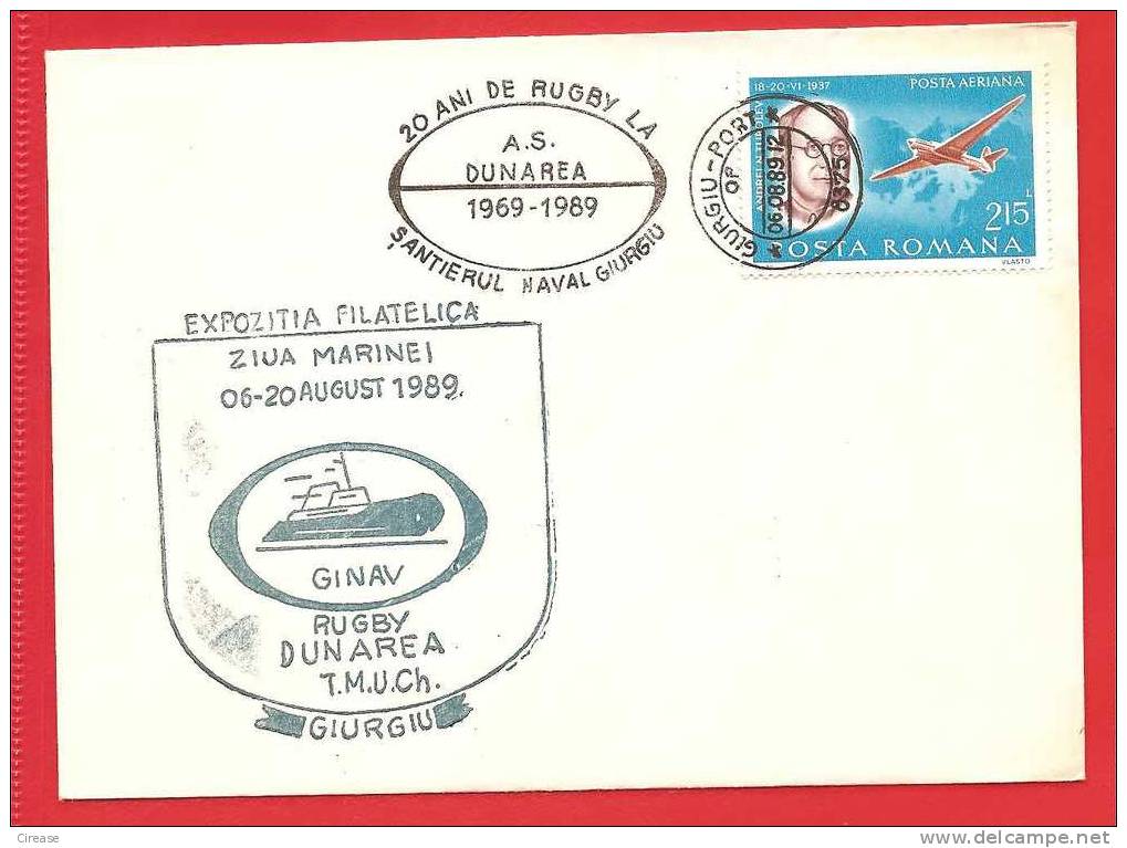 ROMANIA Cover 1989 20 Years Of Rugby Spotriva Association Dunarea Giurgiu - Rugby