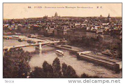 PARIS - Panorama Vers La Montagne Sainte-Geneviève - The River Seine And Its Banks