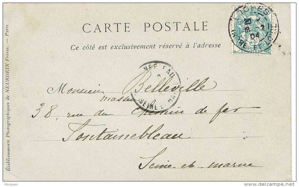 Postal LOCHES ( Indre Et Loire) 1904.a Fointenebleau - 1900-29 Blanc