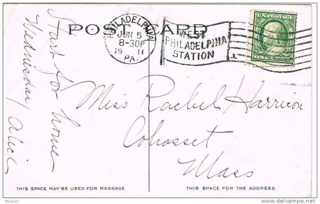 1102. Postal PHILADELPHIA (Pa) 1911. STATION - Lettres & Documents