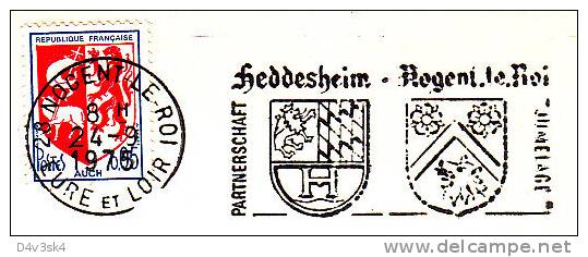 1975 France 28 Eure-et-Loir Nogent Le Roi Heddesheim Anniversaire Jumelage Villes Jumelees Town Twinning Gemellagio - Mechanical Postmarks (Advertisement)