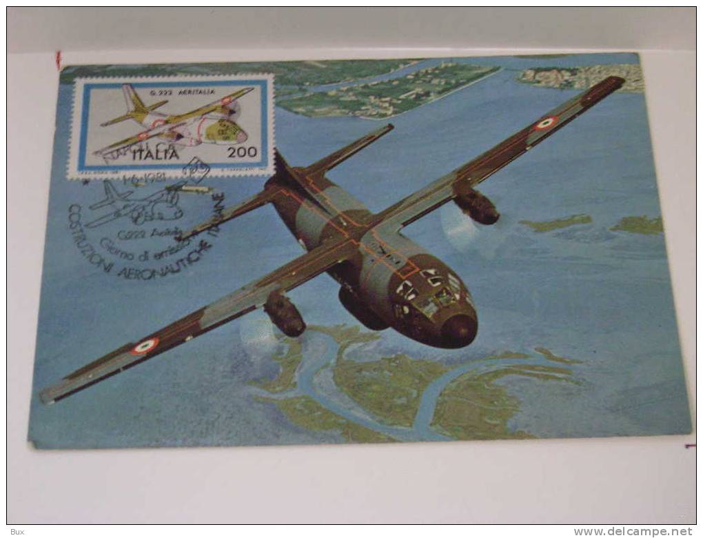 AERITALIA  G222  NAPOLI   FDC  ANNULLO FILATELICO COSTRUZIONI AERNAUTICHE  ITALIANE  AVION AVIATION  AIRPLANE - 1939-1945: 2de Wereldoorlog
