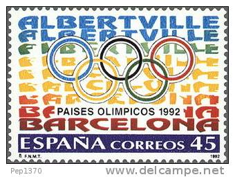 ESPAÑA 1992 - PAISES OLIMPICOS EN EL 1992 BARCELONA Y ALBERTVILLE - Edifil Nº 3211 - Yvert 2808 - Zomer 1992: Barcelona