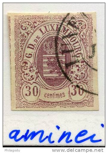 Luxembourg  9   Très Bien Oblitéré   Schon Gestempeld    Cote 300  Mais Amince   DUN  THIN - 1859-1880 Stemmi