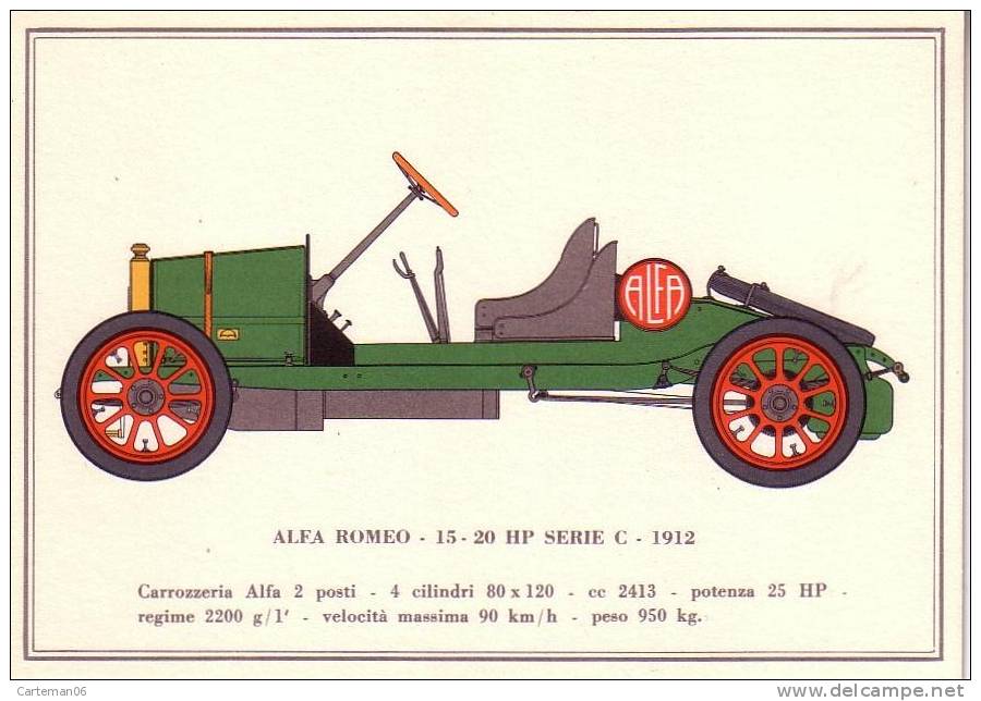 Automobile - Alfa Romeo - 15 - 20 HP SERIE C - 1912 - Voitures De Tourisme