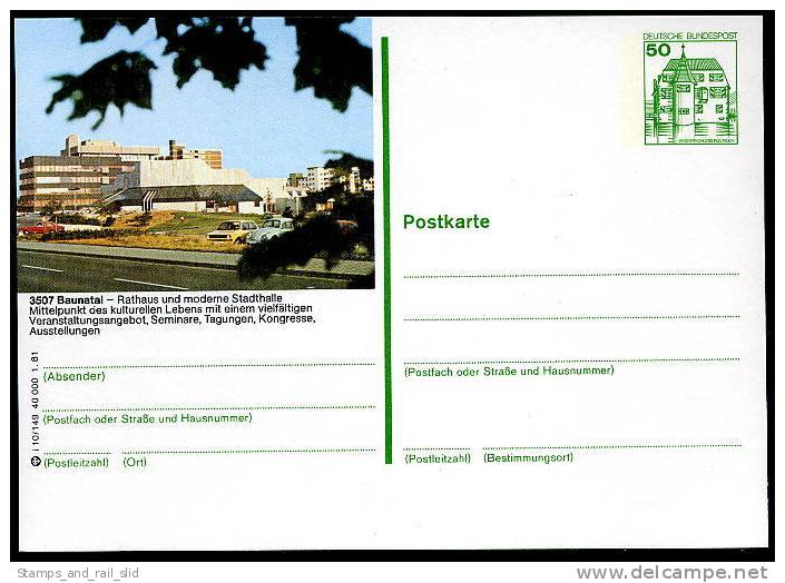 98715) BRD Ganzsachen-Bildpostkarte P 134 - I10/149 - ** - 50Pf - 3507 Baunatal - Rathaus - Geïllustreerde Postkaarten - Ongebruikt