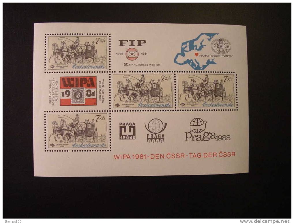 CZECHOSLOWAKIA, TSCHECHOSLOWAKEI 1981 MNH** WIPA  BLOCK 44  (020607) - Unused Stamps