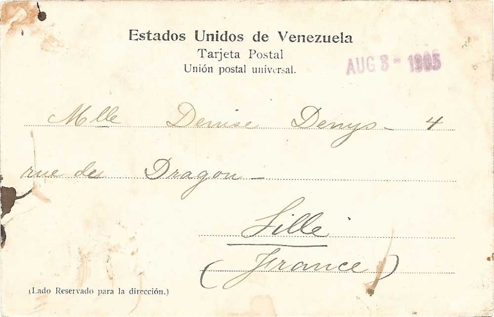 VE - Caracas - El Encantado (respaldo No Dividido / Précurseur -  Circulante / Circulée 1905) - Venezuela