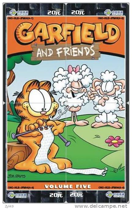 G02025 China Garfield Puzzle 4pcs - Autres & Non Classés